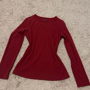 Women's Red Long Sleeve Top